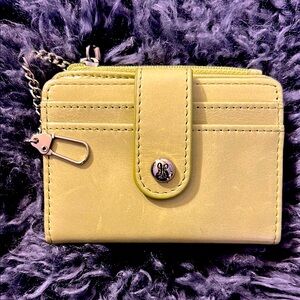 HOBO GREEN LEATHER CARD CASE KEY CHAIN